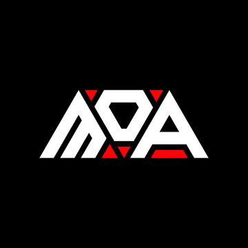 MOA triangle letter logo design with triangle shape. MOA triangle logo design monogram. MOA triangle vector logo template with red color. MOA triangular logo Simple, Elegant, and Luxurious Logo...