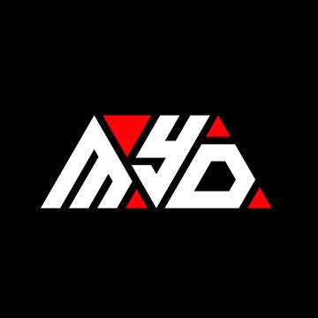 MYD triangle letter logo design with triangle shape. MYD triangle logo design monogram. MYD triangle vector logo template with red color. MYD triangular logo Simple, Elegant, and Luxurious Logo...