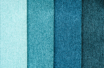 background is blue and its shades.  set of multi-colored dense fabrics of  uniform texture. Vertical stripes.