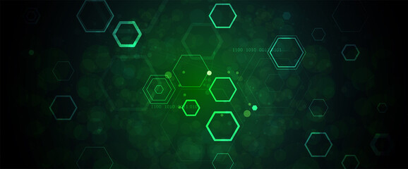 Abstract hexagon background. Technology poligonal design. Digital futuristic minimalism