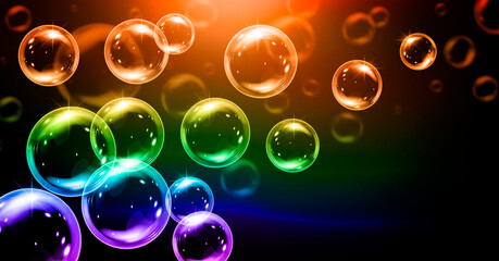 glowing bubbles on black