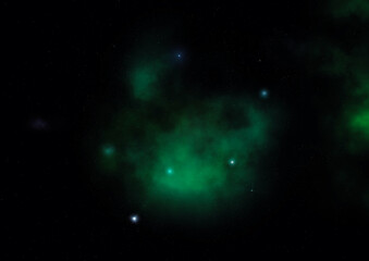 Star field in space and a nebulae