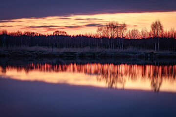 Zachód słońca nad rzeką Nidą © Micha