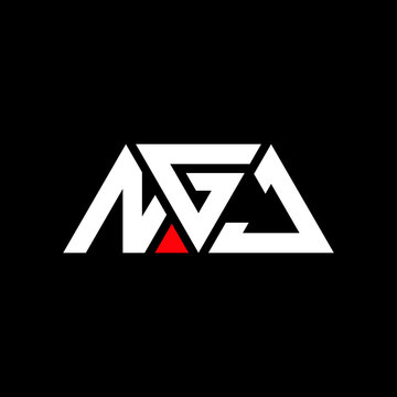 NGJ triangle letter logo design with triangle shape. NGJ triangle logo design monogram. NGJ triangle vector logo template with red color. NGJ triangular logo Simple, Elegant, and Luxurious Logo...