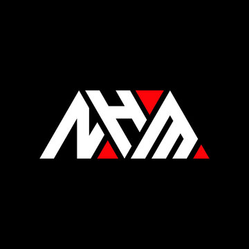 NHM triangle letter logo design with triangle shape. NHM triangle logo design monogram. NHM triangle vector logo template with red color. NHM triangular logo Simple, Elegant, and Luxurious Logo...