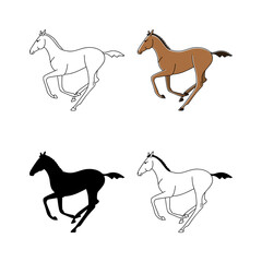 Set with a newborn foal playing