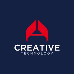 Letter a creative minimalist design template graphic alphabet symbol for business