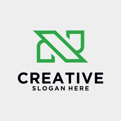 Letter n logo creative minimalist design template graphic alphabet symbol for business identity 