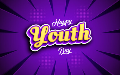 Happy Youth Day editable 3d style text effect