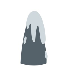 Blue mountain flat illustration isolated on white background