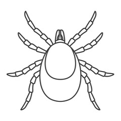 black outline of tick lyme insect- vector illustration