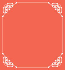 Decorative frame Elegant vector element for design in Eastern style, place for text. Floral golden and pink border. Lace illustration for invitations and greeting cards