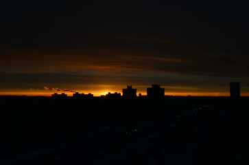 Fototapeta premium sunrise in Minsk