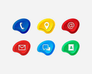 Social media gradient liquid shape vector icons. Liquid buttons banners set