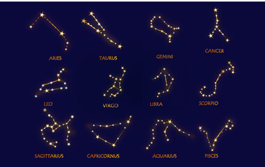 Fototapeta premium zodiac signs collection eps 10