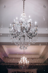 chandelier in the hotel or banquet hall