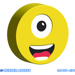 Fototapeta premium isolated 3d render Emoticon illustration for chat, design, infographic, message etc