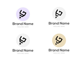 Modern Pencil symbol G letter mark with alphabets monogram logo