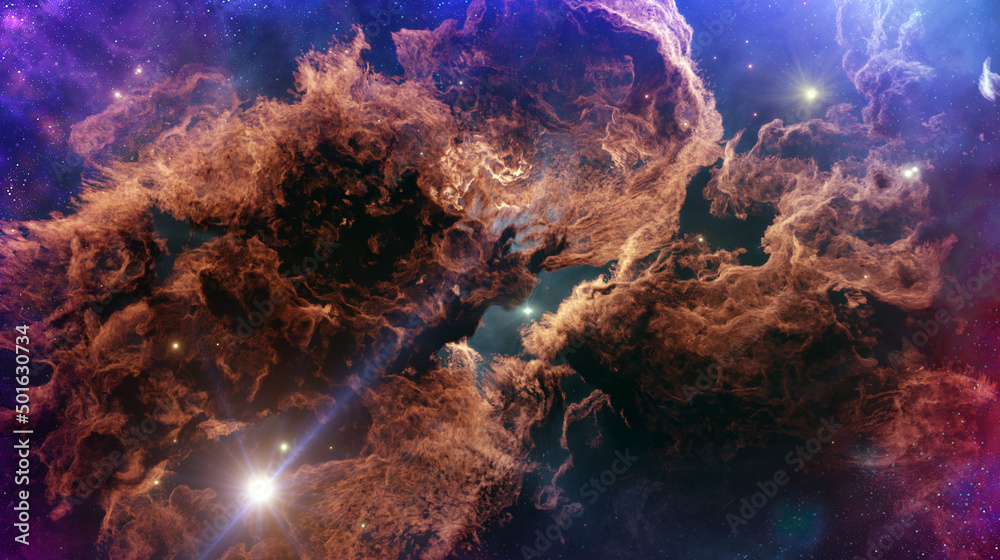 Wall mural nebula in outer space, planets and galaxy