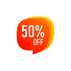50 percent OFF Discount abstract Sticker. Sale sticker vector illustration EPS10