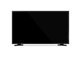 Realistic TV monitor blank screen. Black led or lcd hd monitor. Vector illustration EPS10