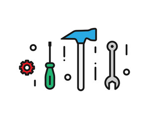 Home repair and construction tools concept illustration. Vector illustration EPS10