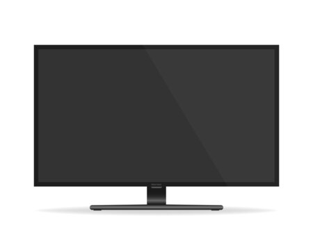Monitor with black screen. Mockup monitor allow you to display your designs. Vector illustration EPS10