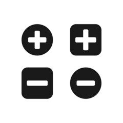 Add, Remove, Delete, Close Icon set. Plus and minus symbol isolated. Vector EPS10