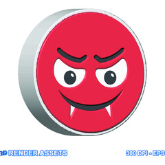 isolated 3d render Emoticon illustration for chat, design, infographic, message etc