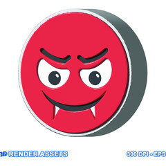 isolated 3d render Emoticon illustration for chat, design, infographic, message etc