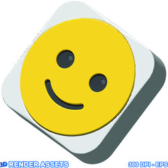 Fototapeta premium isolated 3d render Emoticon illustration for chat, design, infographic, message etc