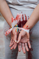 cruelty and violence in Ukraine during the war. demonstration protest against rape and cruelty in...
