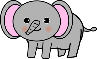 可愛い象さんのイラスト