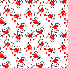 Fototapeta na wymiar Seamless background with angel hearts. Valentines Day pattern. Vector illustration
