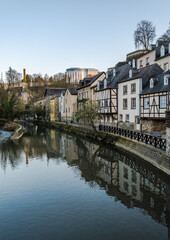 Fototapeta na wymiar Charming old town of Luxembourg on Alzette river