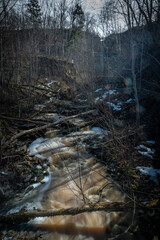 stream in the forest, Valaste waterfall in Estonia