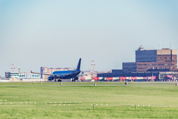 Fototapeta premium Passenger plane in the airport.