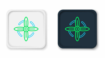 Line Wind turbine icon isolated on white background. Wind generator sign. Windmill for electric power production. Colorful outline concept. Vector