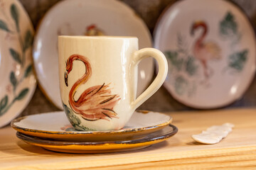 Ready ceramic handmade crockery.  Art concept.