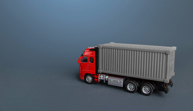 Fright truck. Transport business. Logistics. Express delivery, shipping.