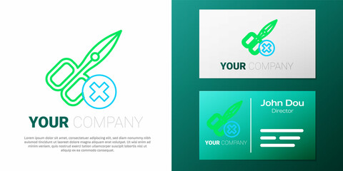 Line No scissors icon isolated on white background. Colorful outline concept. Vector