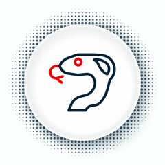Line Snake icon isolated on white background. Colorful outline concept. Vector