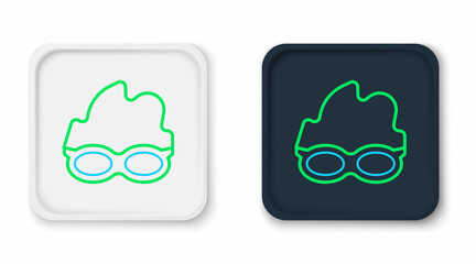 Fototapeta na wymiar Line Glasses for swimming icon isolated on white background. Swimming goggles. Diving underwater equipment. Colorful outline concept. Vector