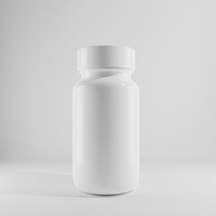 white medicine bottle plastic a front view 3d render