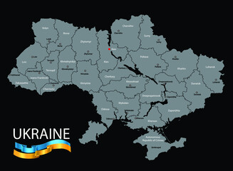 Ukraine Map - World Map International vector template with High detailed including. Vector illustration.