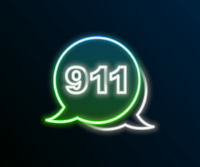 Glowing neon line Fire truck icon isolated on black background. Fire engine. Firefighters emergency vehicle. Colorful outline concept. Vector