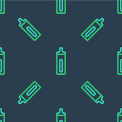Line Electronic cigarette icon isolated seamless pattern on blue background. Vape smoking tool. Vaporizer Device. Vector