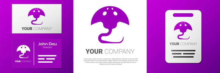 Logotype Stingray icon isolated on white background. Logo design template element. Vector