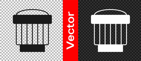 Black Camera photo lens icon isolated on transparent background. Vector