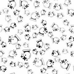 Black Magic ball icon isolated seamless pattern on white background. Crystal ball. Vector